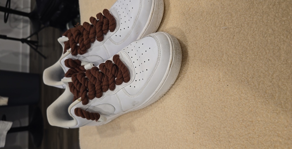 Af1 Nike White and Brown Athletic Shoes